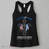 Scottish By Blood American By Birth Cross Flag Women's Tank Top thumb 3