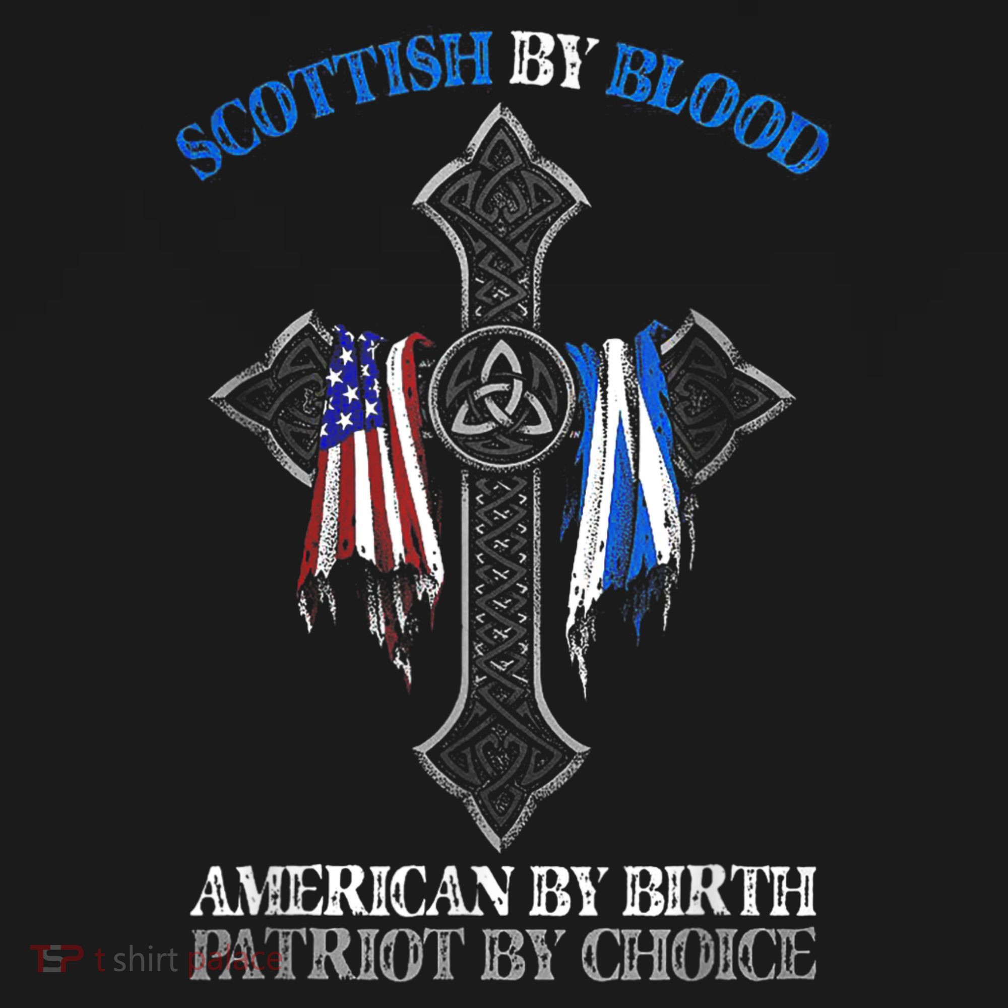 Scottish By Blood American By Birth Cross Flag Women's Tank Top