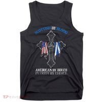 Scottish By Blood American By Birth Cross Flag Tank Top thumb 0