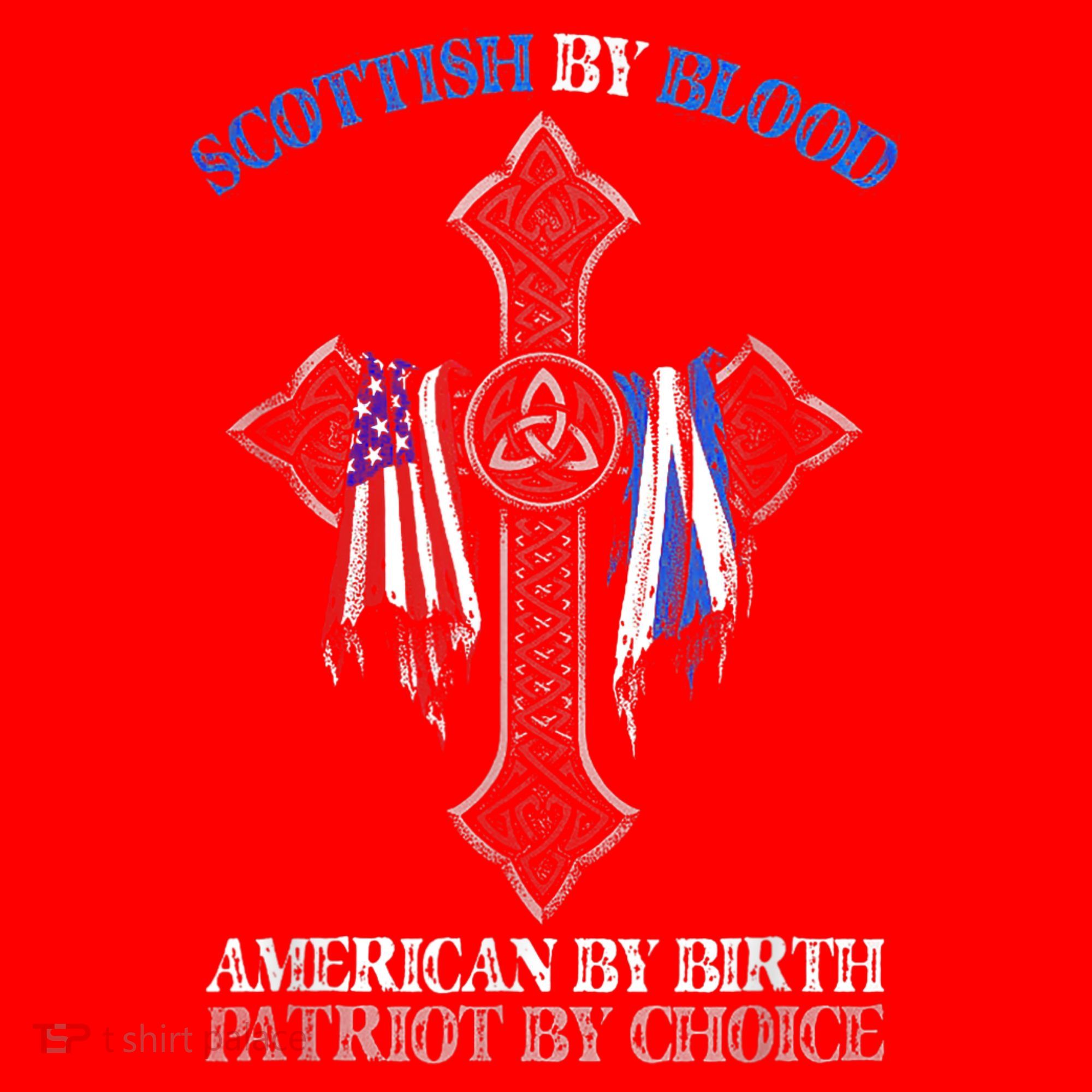 Scottish By Blood American By Birth Cross Flag Santa Hat