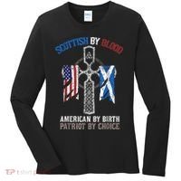 Scottish By Blood American By Birth Patriot By Choice Women's Long Sleeve Shirt thumb 0
