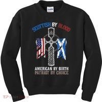 Scottish By Blood American By Birth Patriot By Choice Kids Sweatshirt thumb 0