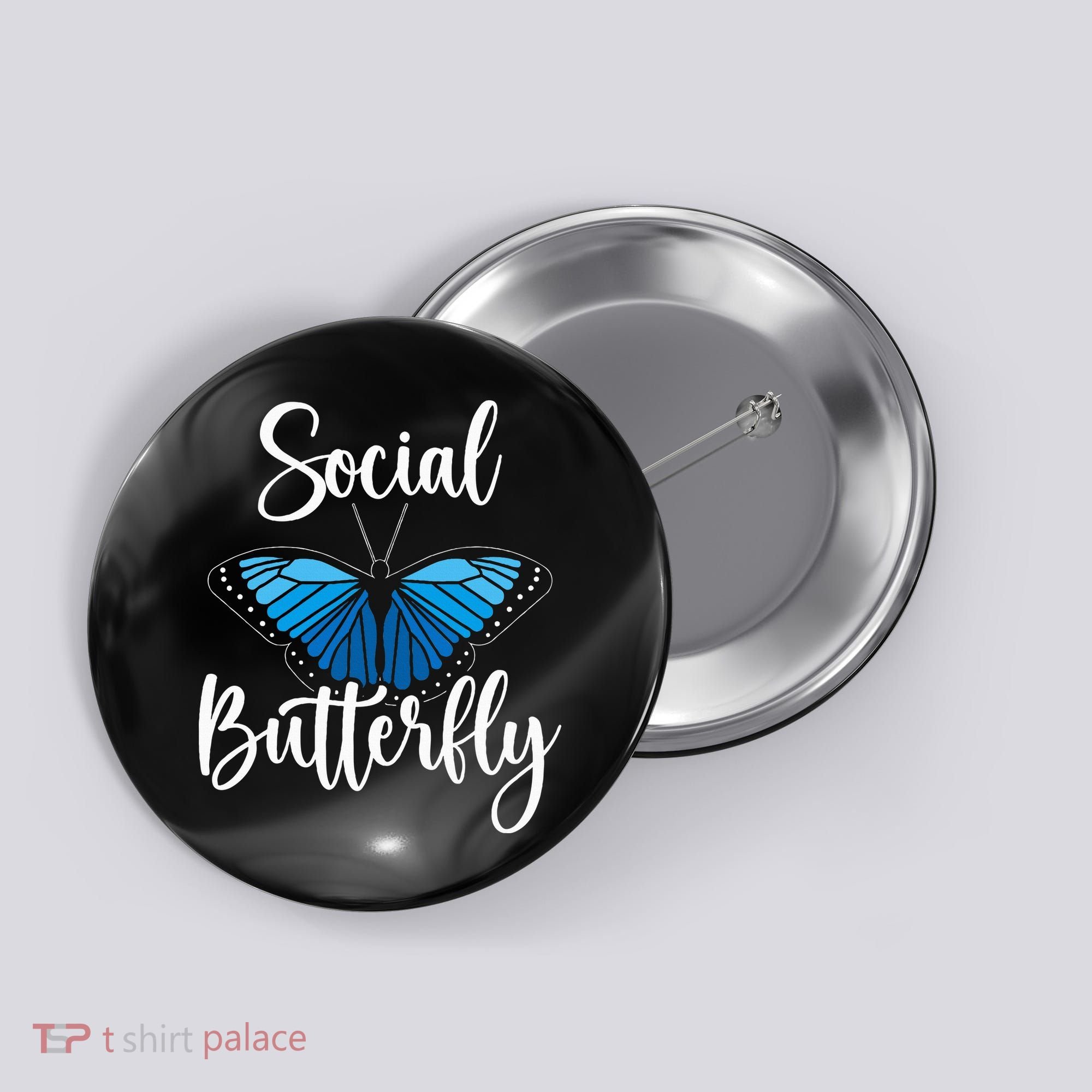 Social Butterfly Behavior Extroverted Extrovert Button