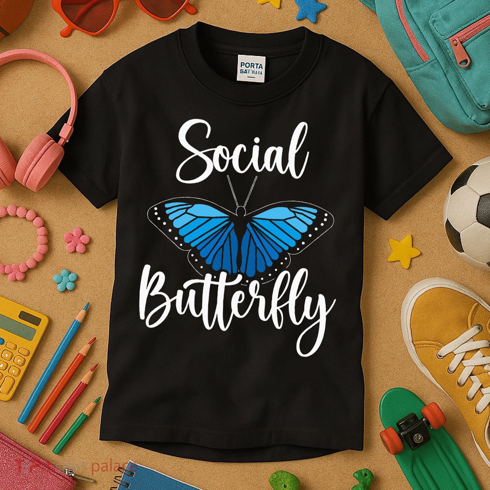 Social Butterfly Behavior Extroverted Extrovert Kids T-Shirt