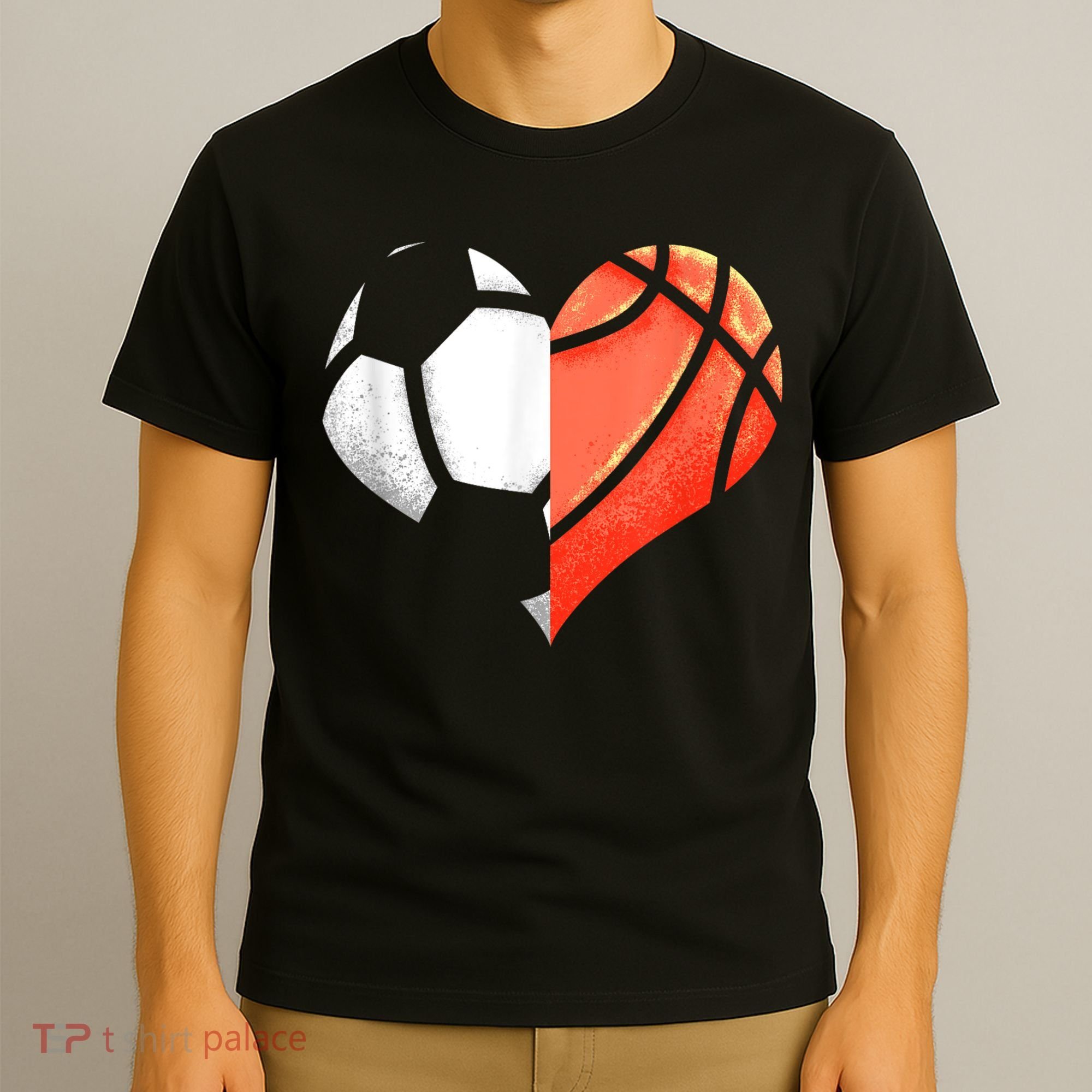 Soccer Basketball Ball Heart Football Valentines Day T-Shirt