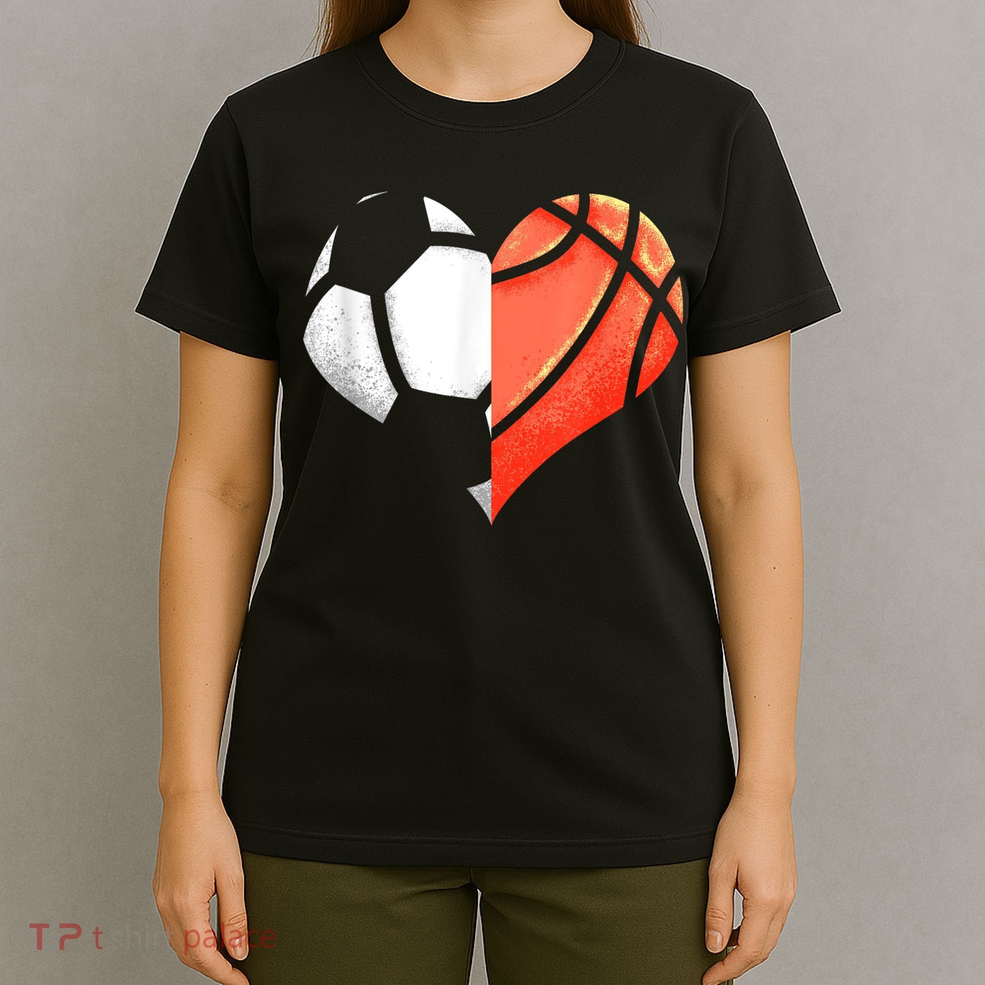Soccer Basketball Ball Heart Football Valentines Day T-Shirt