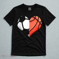 Soccer Basketball Ball Heart Football Valentines Day T-Shirt thumb 5