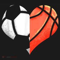 Soccer Basketball Ball Heart Football Valentines Day T-Shirt thumb 7
