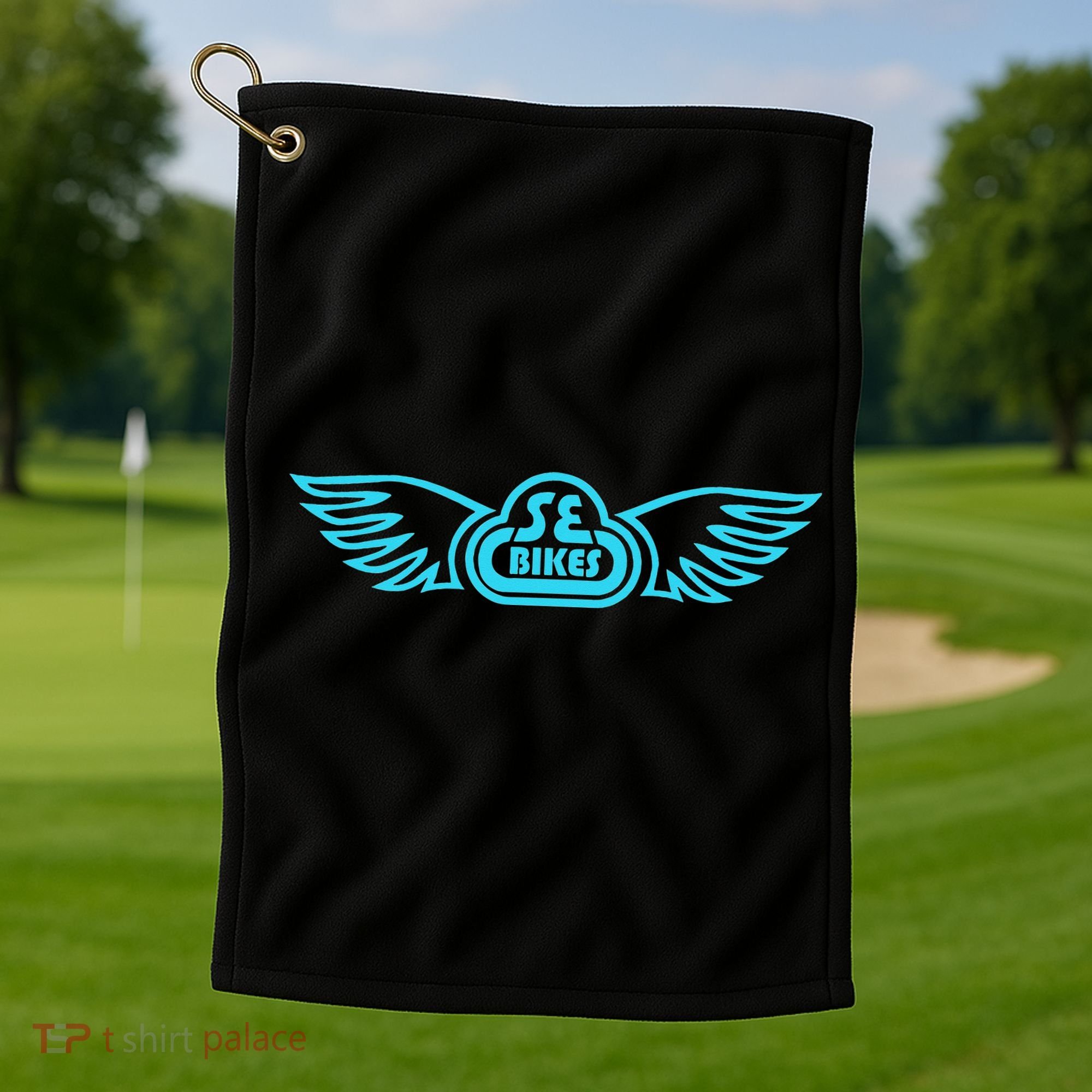 Se Bikes Baby Blue Wing funny saying Golf Towel