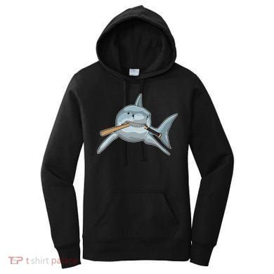Shark Baseball Baseball Bat Sports Gift Women's Hoodie