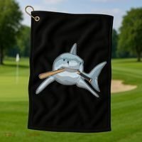 Shark Baseball Baseball Bat Sports Gift Golf Towel thumb 1