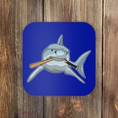 Shark Baseball Baseball Bat Sports Gift Coaster