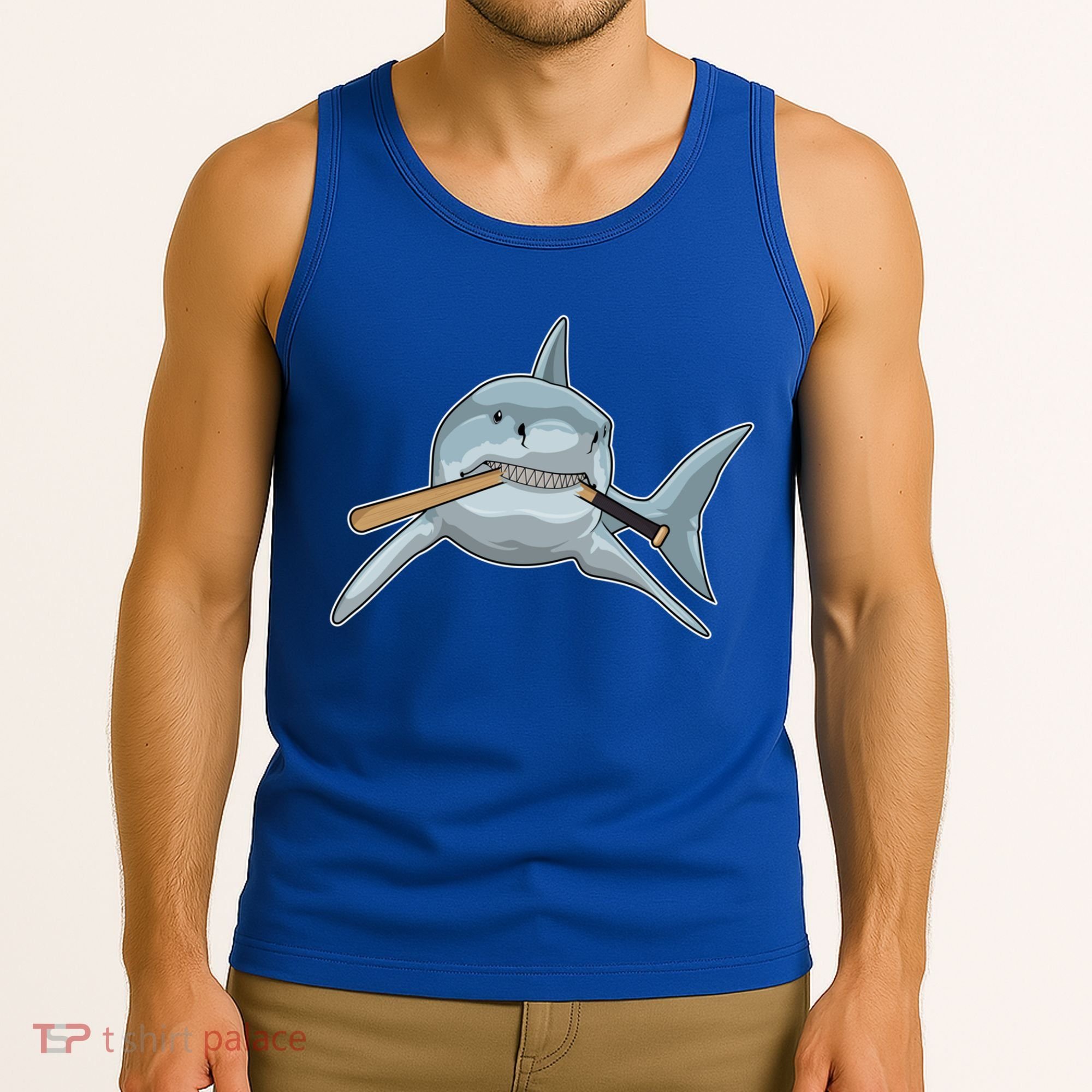 Shark Baseball Baseball Bat Sports Gift Tank Top