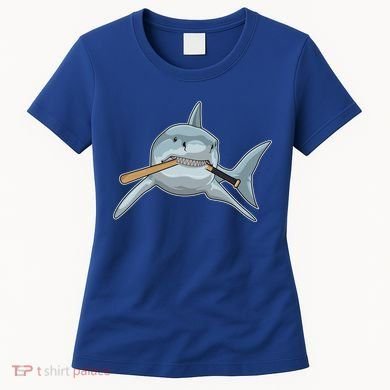 Shark Baseball Baseball Bat Sports Gift Women's T-Shirt