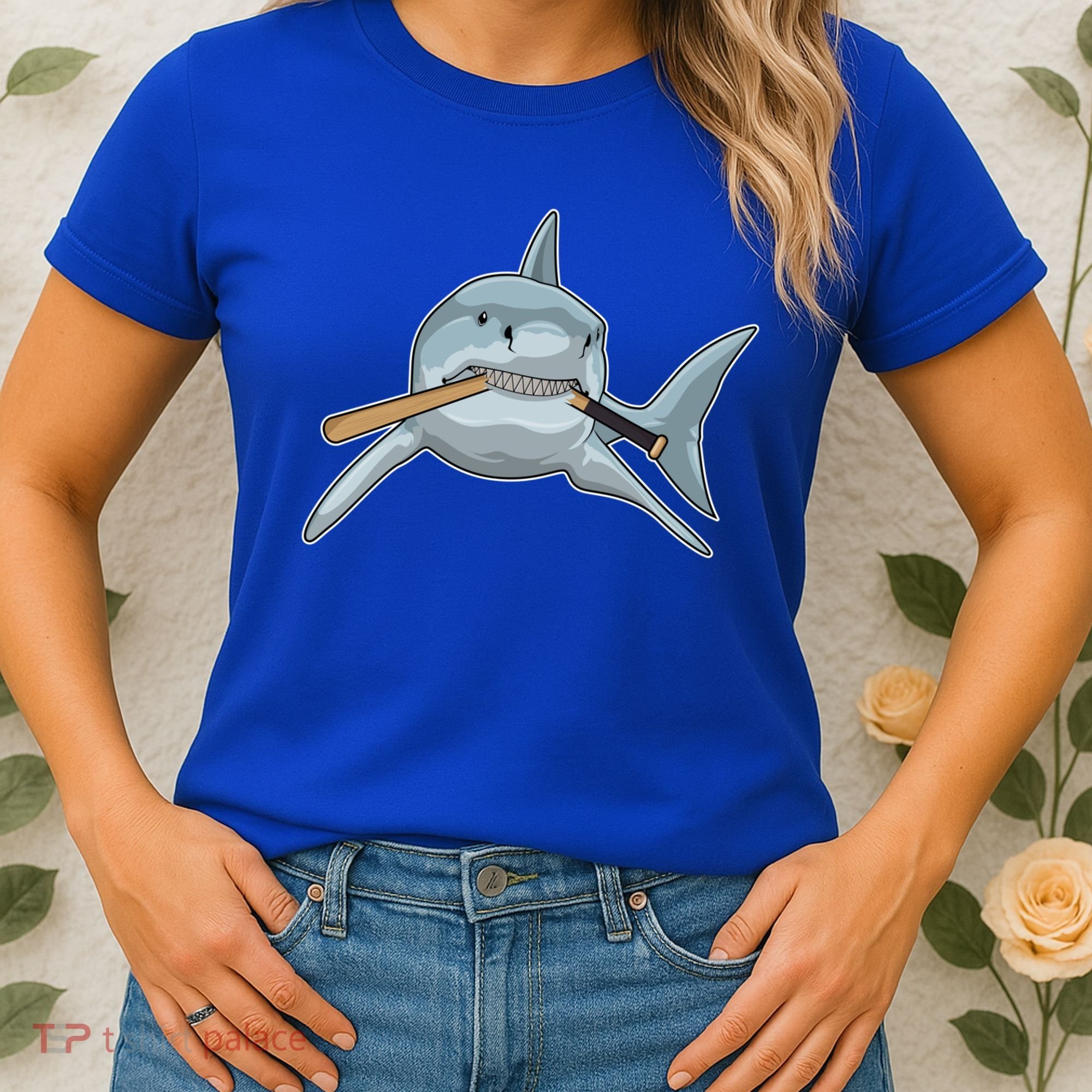 Shark Baseball Baseball Bat Sports Gift Women's T-Shirt