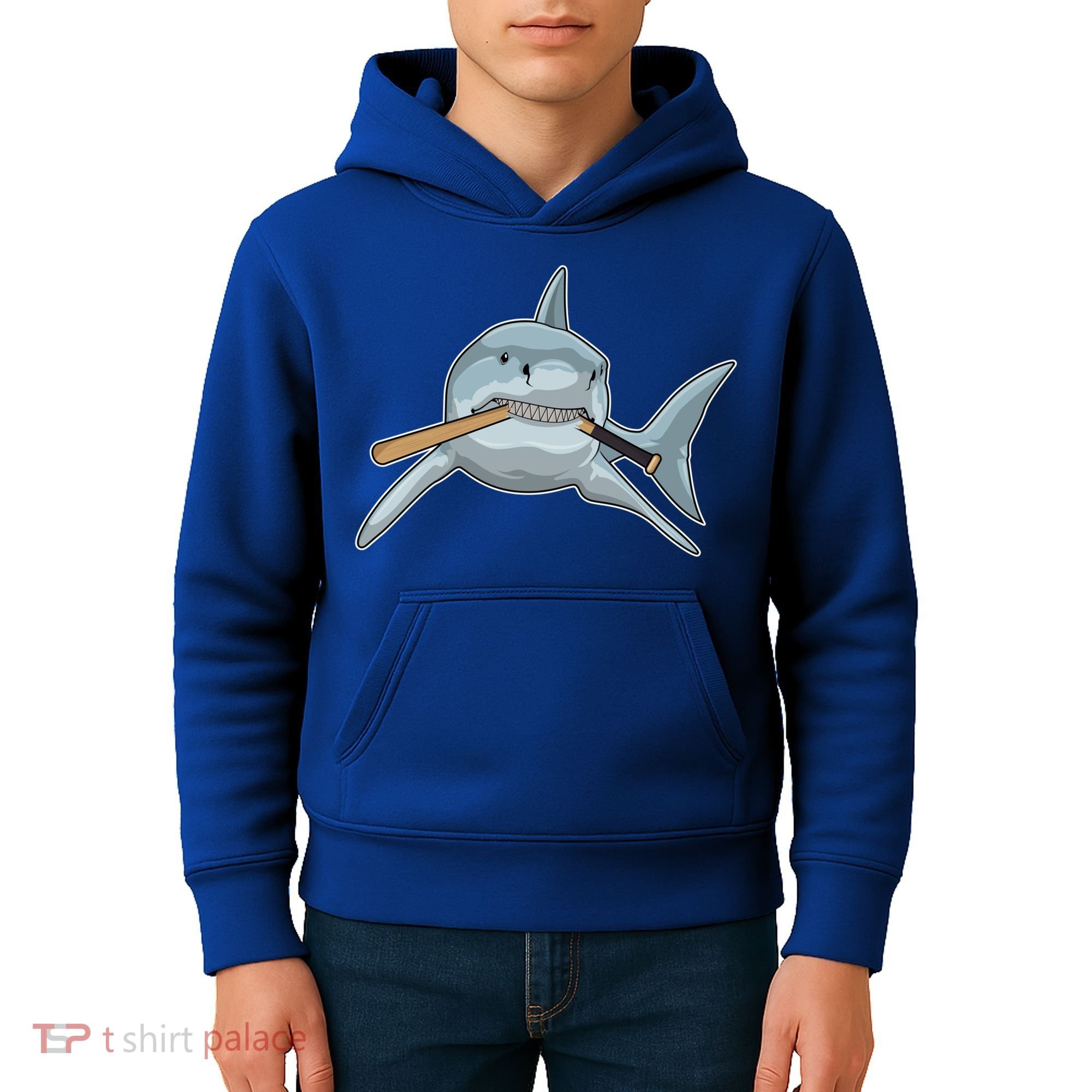 Shark Baseball Baseball Bat Sports Gift Kids Hoodie