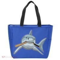 Shark Baseball Baseball Bat Sports Gift Tote Bag thumb 0