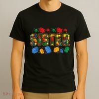 Sister Brick Builder Funny Blocks Master Builder T-Shirt thumb 3