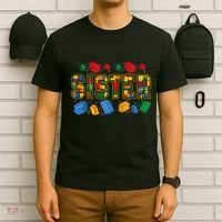 Sister Brick Builder Funny Blocks Master Builder T-Shirt thumb 6