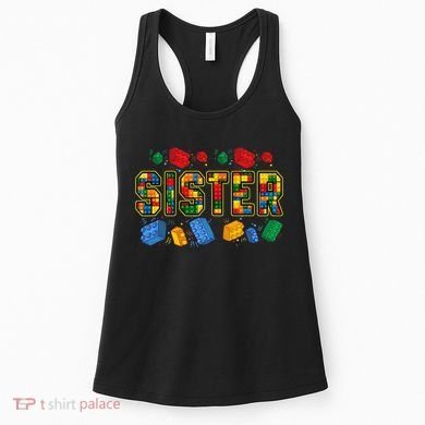 Sister Brick Builder Funny Blocks Master Builder Women's Tank Top