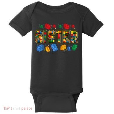 Sister Brick Builder Funny Blocks Master Builder Baby Bodysuit