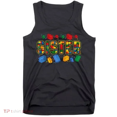 Sister Brick Builder Funny Blocks Master Builder Tank Top
