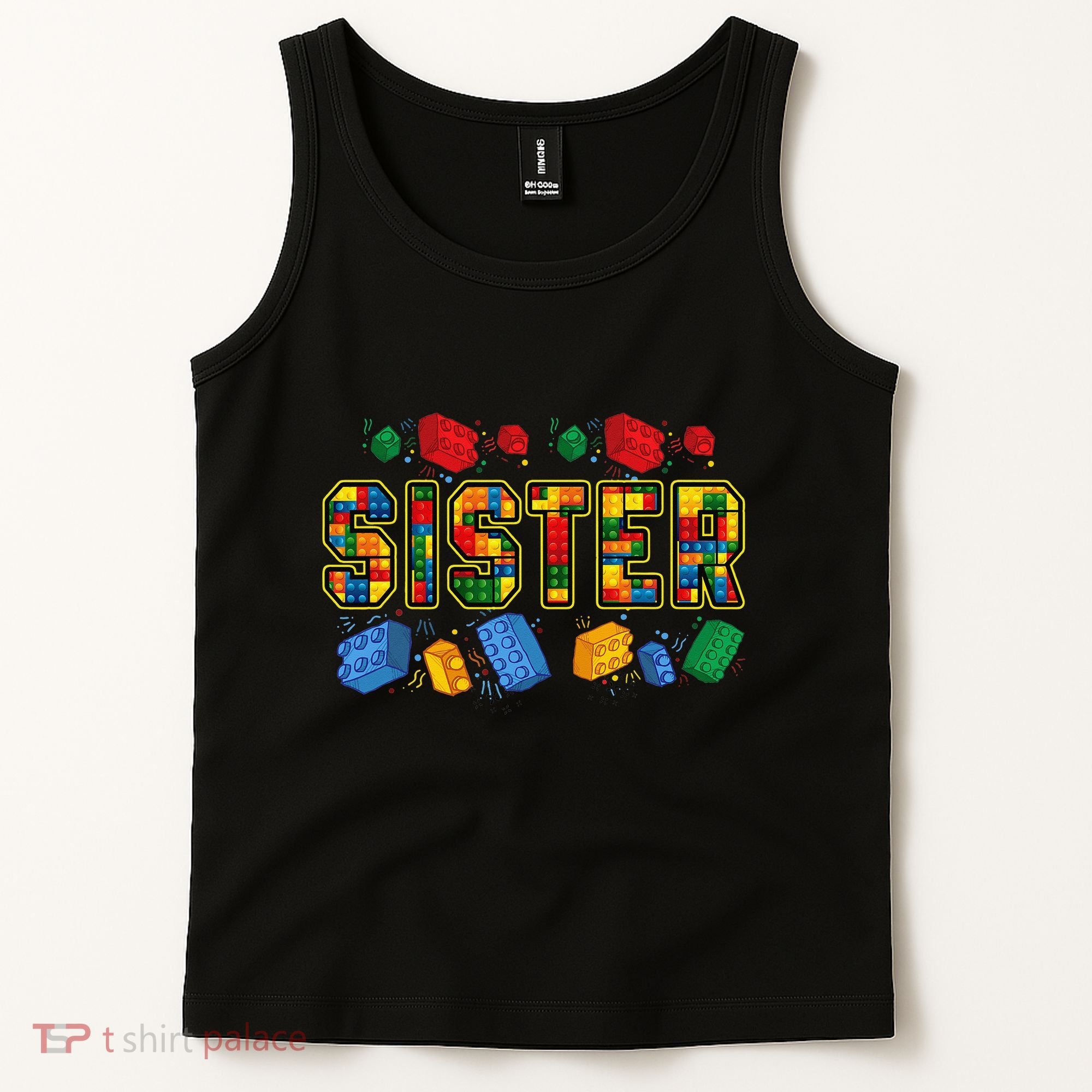 Sister Brick Builder Funny Blocks Master Builder Tank Top