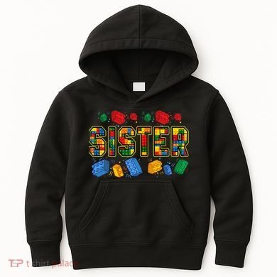 Sister Brick Builder Funny Blocks Master Builder Kids Hoodie