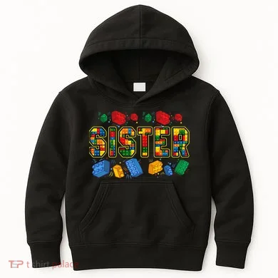 Sister Brick Builder Funny Blocks Master Builder Kids Hoodie
