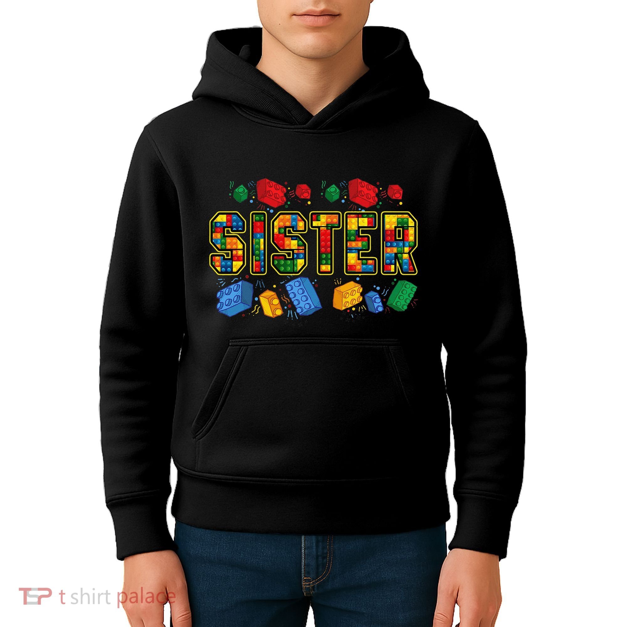 Sister Brick Builder Funny Blocks Master Builder Kids Hoodie