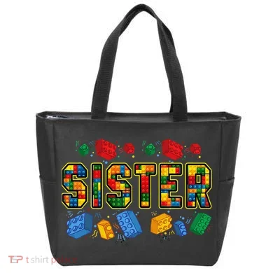 Sister Brick Builder Funny Blocks Master Builder Tote Bag