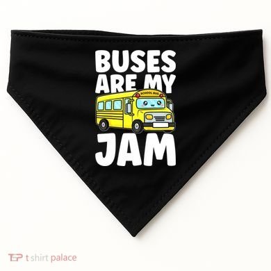 School Bus Buses Are My Jam USA-Made Doggie Bandana