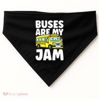 School Bus Buses Are My Jam USA-Made Doggie Bandana thumb 0
