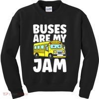 School Bus Buses Are My Jam Kids Sweatshirt thumb 0