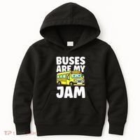 School Bus Buses Are My Jam Kids Hoodie thumb 0