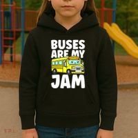 School Bus Buses Are My Jam Kids Hoodie thumb 3