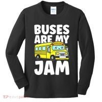 School Bus Buses Are My Jam Kids Long Sleeve Shirt thumb 0
