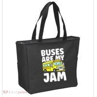 School Bus Buses Are My Jam Tote Bag thumb 2