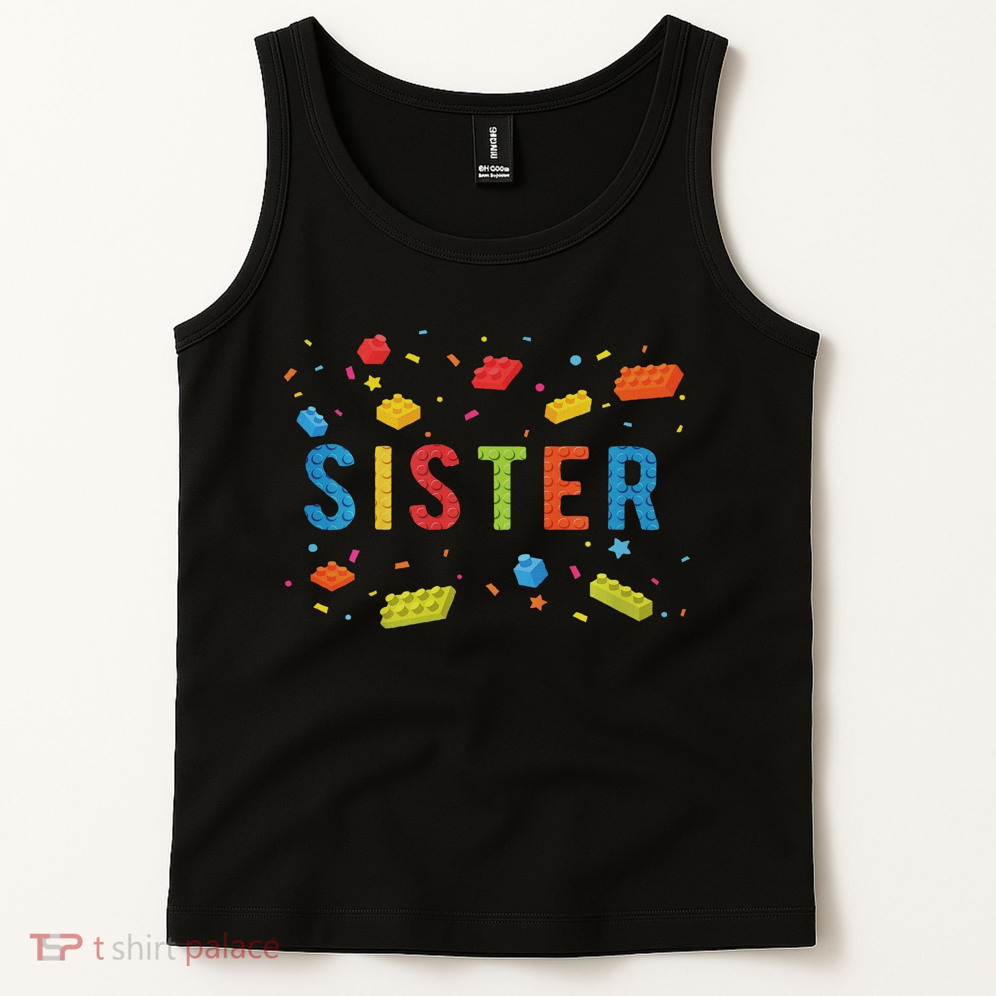 Sister Building Blocks Birthday Boy Tank Top