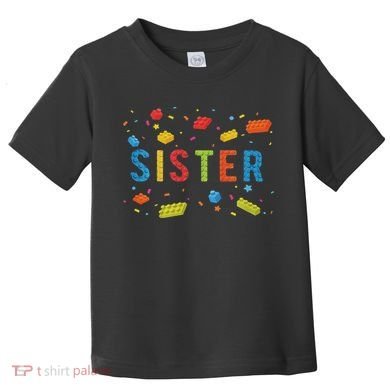 Sister Building Blocks Birthday Boy Toddler T-Shirt