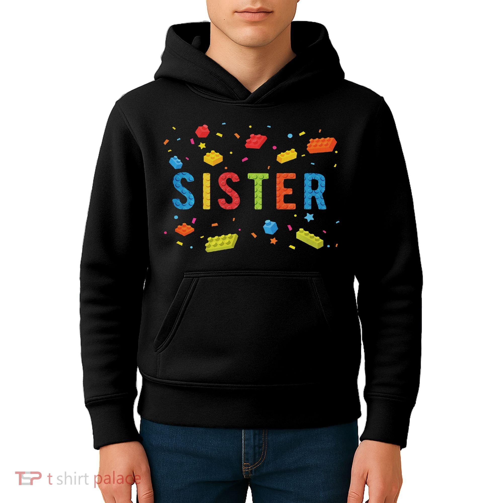 Sister Building Blocks Birthday Boy Kids Hoodie