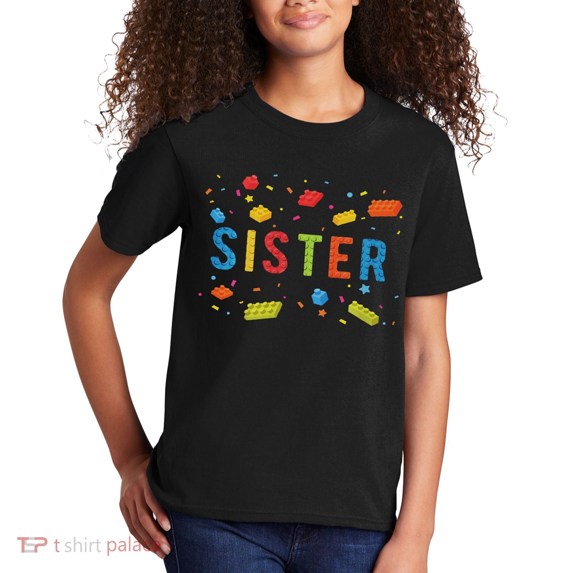 Sister Building Blocks Birthday Boy Kids T-Shirt