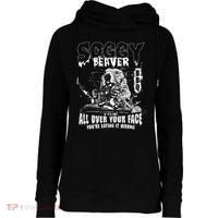 Soggy Beaver Bbq If ItS Not All Over Your Face Womens Funnel Neck Pullover Hood thumb 0