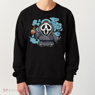 Skeleton Beer Cigar Funny Halloween Women's Sweatshirt