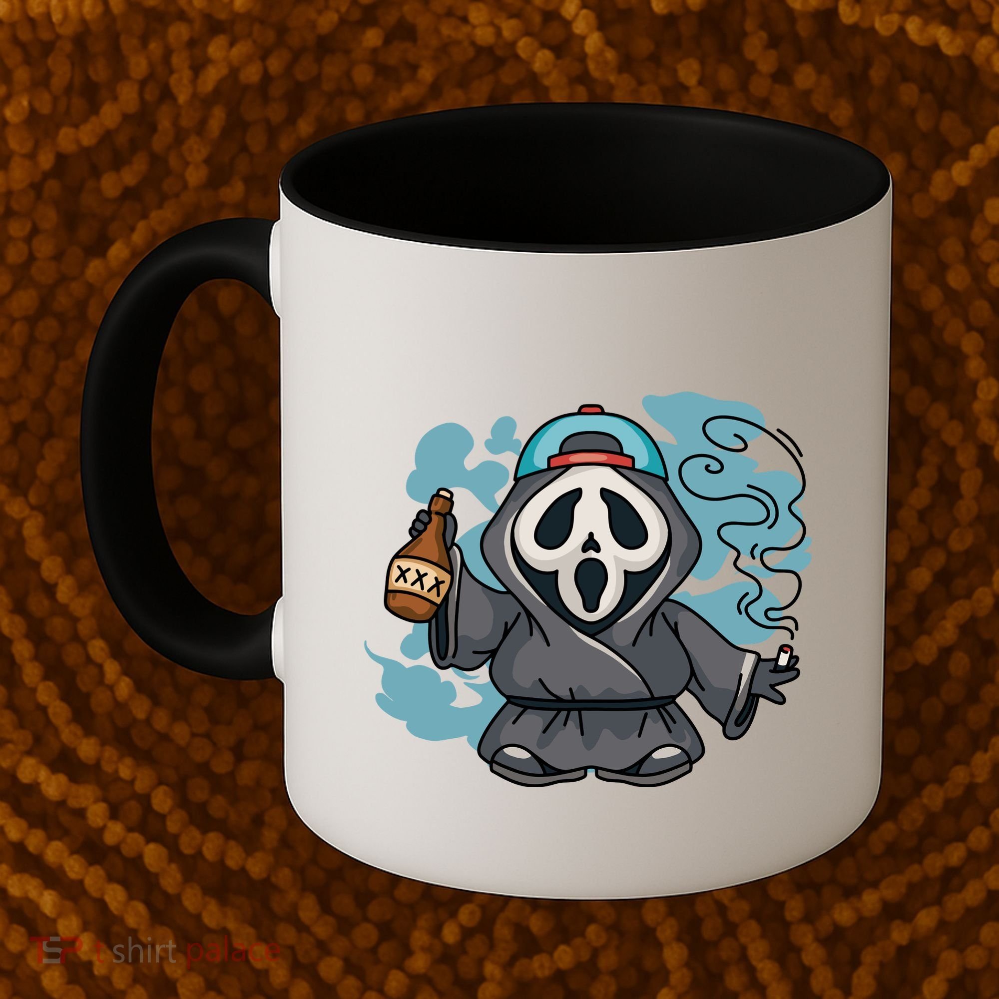 Skeleton Beer Cigar Funny Halloween Coffee Mug