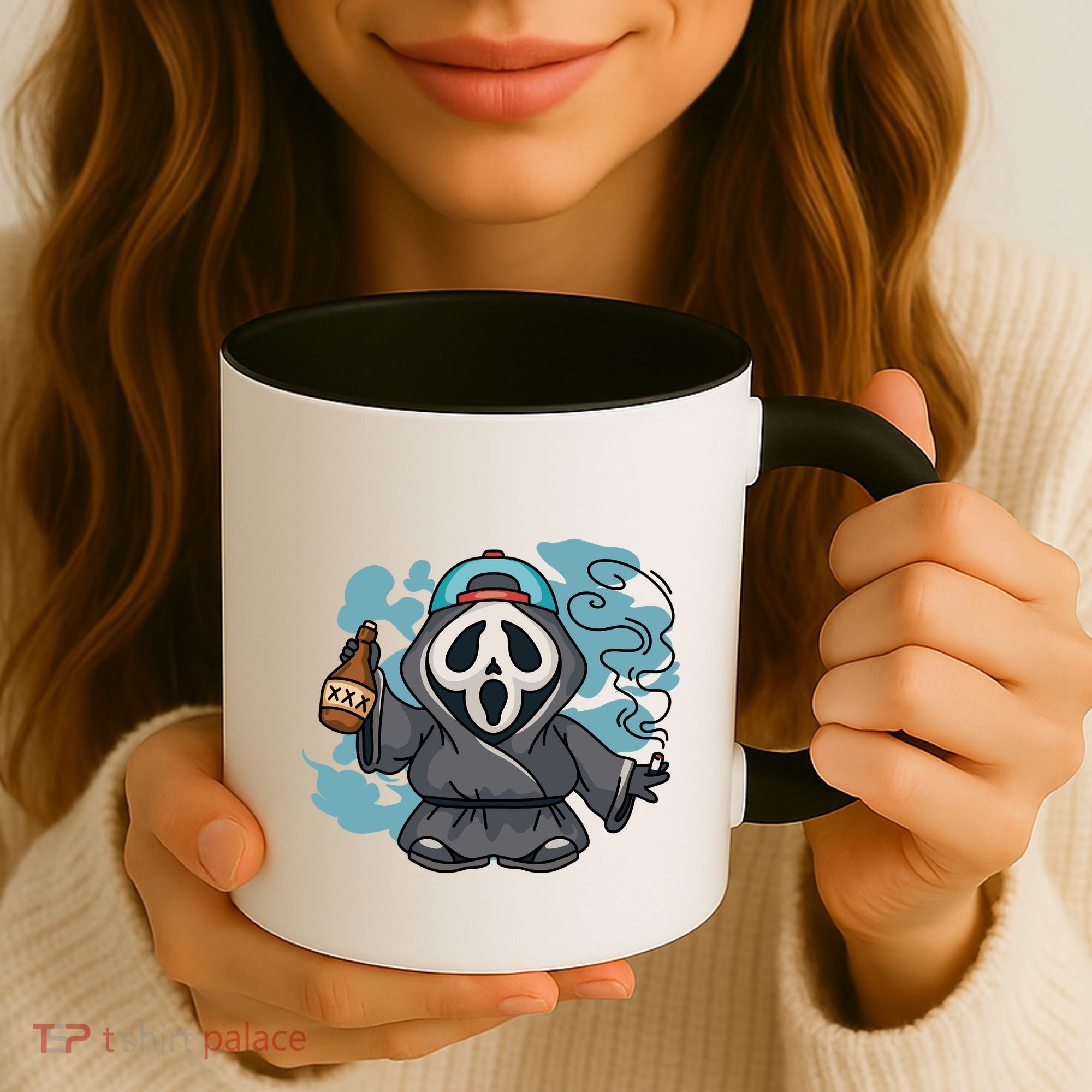 Skeleton Beer Cigar Funny Halloween Coffee Mug
