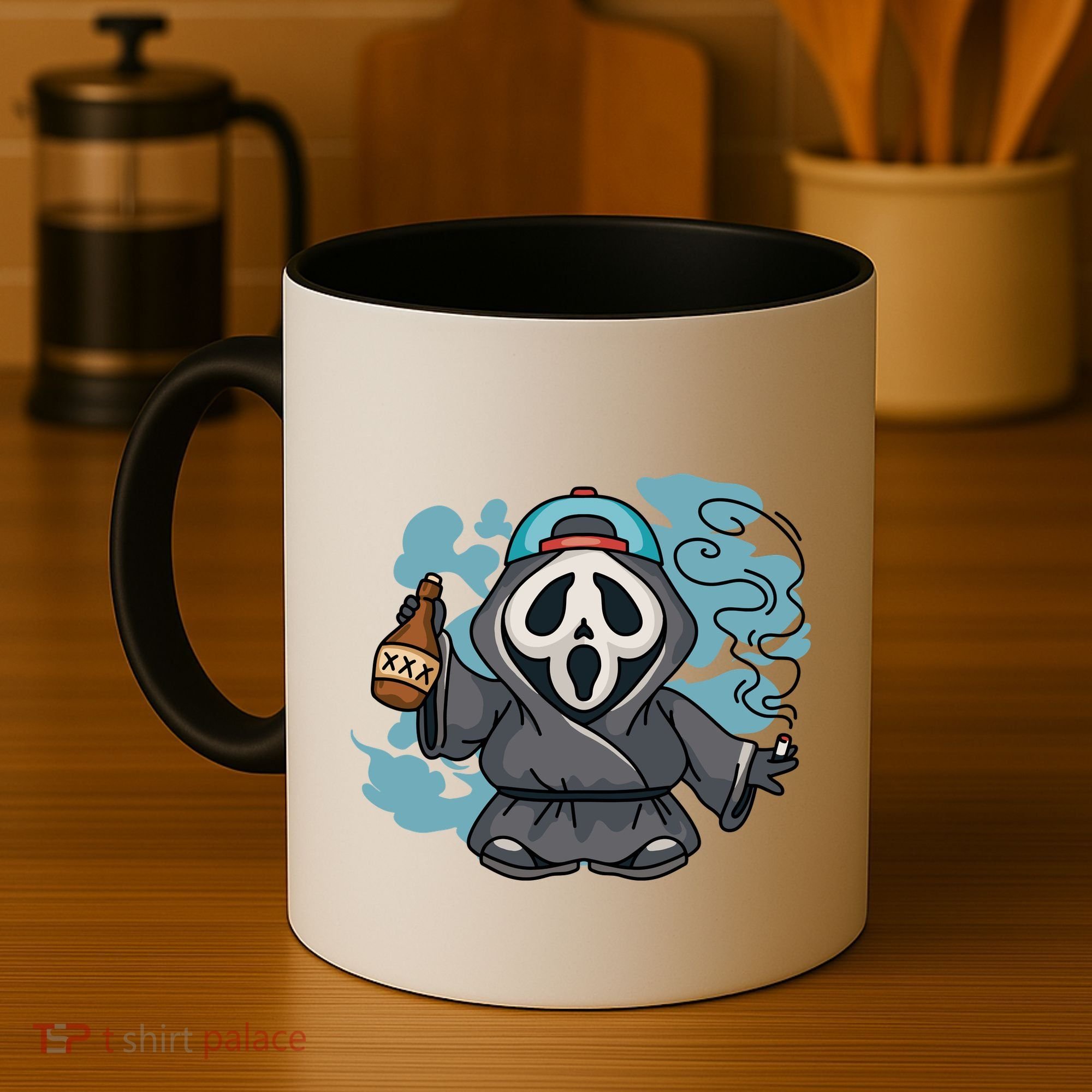 Skeleton Beer Cigar Funny Halloween Coffee Mug