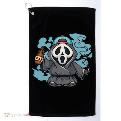Skeleton Beer Cigar Funny Halloween Golf Towel