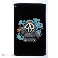 Skeleton Beer Cigar Funny Halloween Golf Towel thumb 0