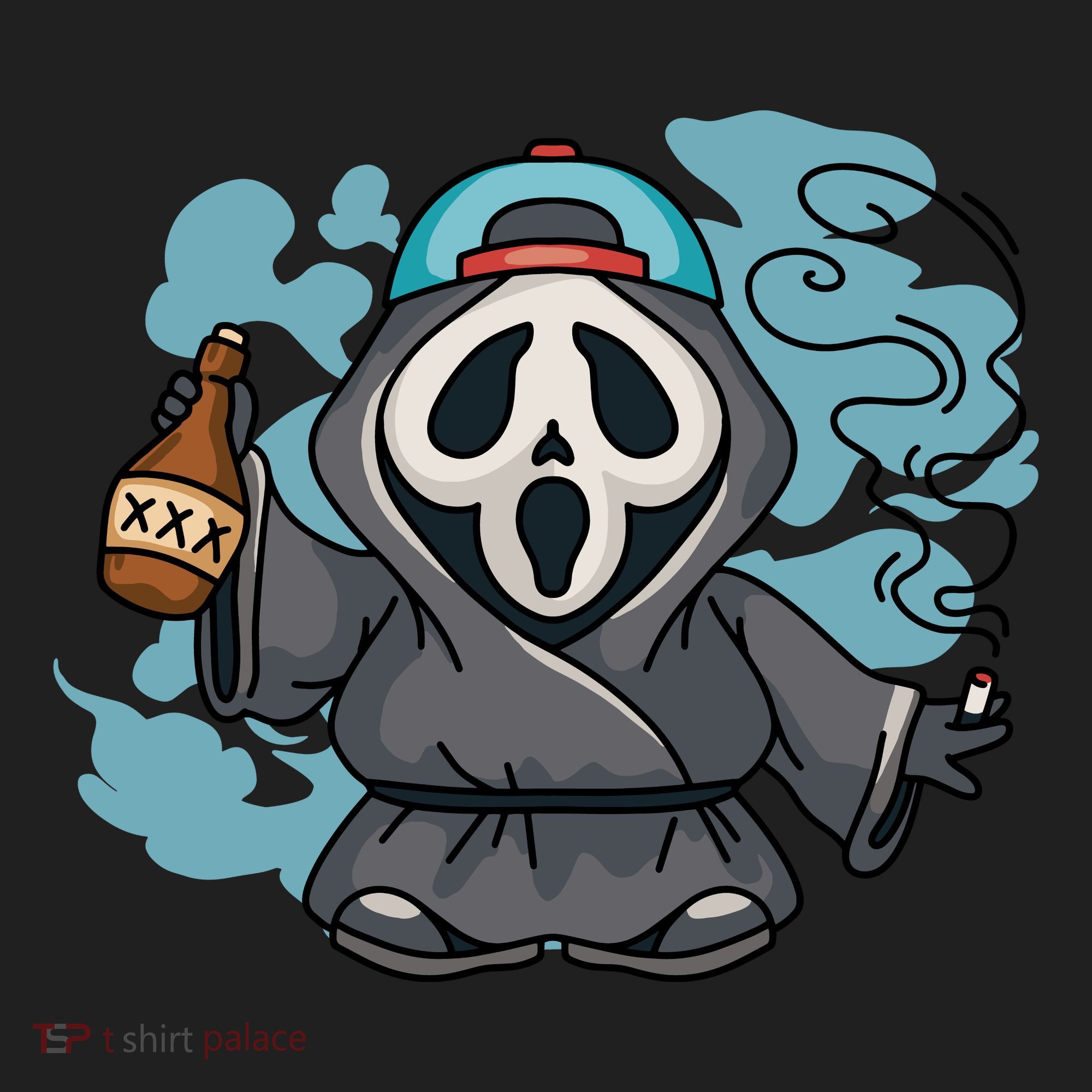 Skeleton Beer Cigar Funny Halloween Golf Towel